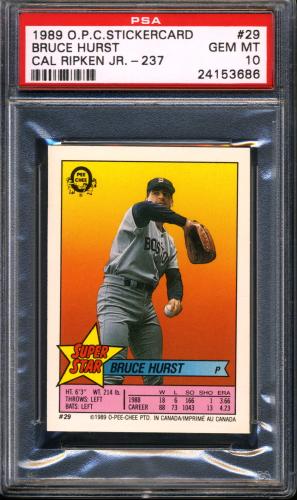 1989 O-Pee-Chee Stickercard #29 B. Hurst/C. Ripken, Jr. #237 PSA 10 #24153686