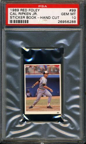 1989 Red Foley Sticker Book #99 Cal Ripken Jr. PSA 10 #26956288