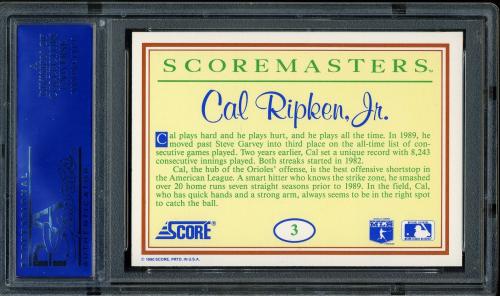 1989 Score Scoremasters #3 Cal Ripken PSA 10 #30622739 - Back