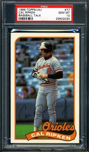 1989 Topps Baseball Talk/LJN #77 Cal Ripken PSA 10 #25622034