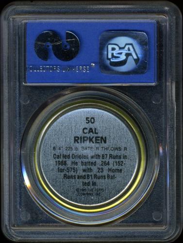 1989 Topps Coins #50 Cal Ripken PSA 10 #40514763 - Back