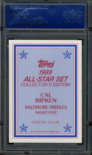 1989 Topps Glossy Send-Ins #47 Cal Ripken PSA 10 #16300236 - Back