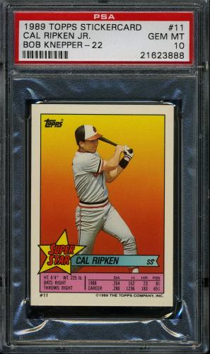 1989 Topps Stickercard #11 C. Ripken, Jr./B. Knepper #22 PSA 10 #21623888
