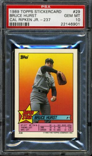 1989 Topps Stickercard #29 B. Hurst/C. Ripken, Jr. #237 PSA 10 #22146901