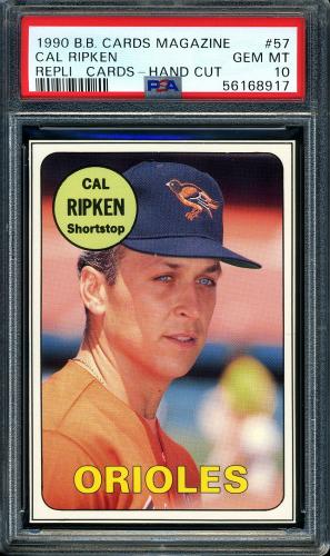 1990 Baseball Cards Magazine Repli-cards #57 Cal Ripken PSA 10 #56168917