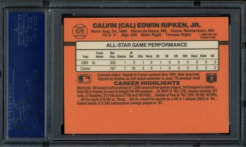 1990 Donruss #676 Cal Ripken AS [Period after INC - Border variation #2] PSA 10 #14068157 - Back