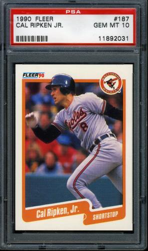 1990 Fleer #187 Cal Ripken [U.S.A. with trailing period] PSA 10 #11892031