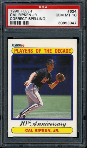 1990 Fleer #624 Cal Ripken '83 COR PSA 10 #30893047