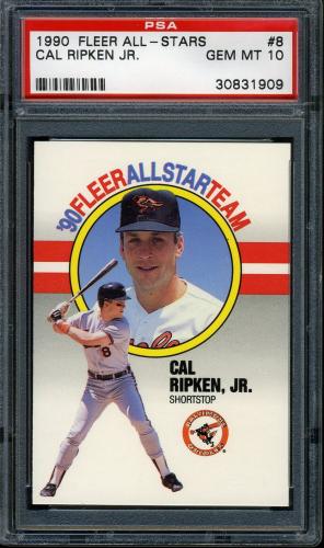 1990 Fleer All-Stars #8 Cal Ripken [Small gap before text - Small text] PSA 10 #30831909