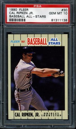 1990 Fleer Baseball All-Stars #30 Cal Ripken PSA 10 #81311138