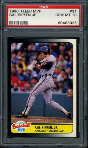 1990 Fleer Baseball MVP's #31 Cal Ripken [Thick line on top border] PSA 10 #90493325