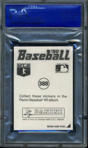 1990 Panini Stickers #388 Cal Ripken PSA 10 #12160253 - Back