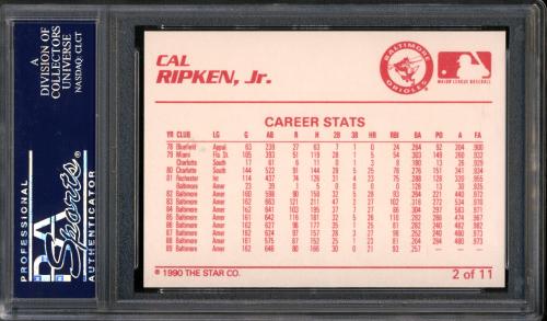 1990 Star Ripken Glossy #02 Cal Ripken, Jr.-Career Stats PSA 10 #24460931 - Back