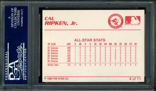 1990 Star Ripken #04 Cal Ripken, Jr.-All-Star Stats PSA 10 #24351182 - Back