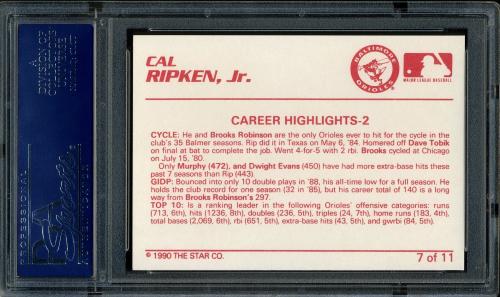 1990 Star Ripken #07 Cal Ripken, Jr.-Career Highlights - 2 PSA 10 #17656385 - Back