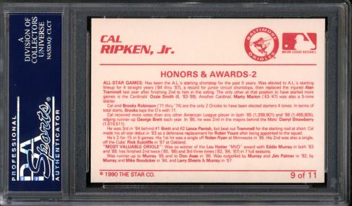 1990 Star Ripken Glossy #09 Cal Ripken, Jr.-Honors and Awards - 2 PSA 10 #24460933 - Back