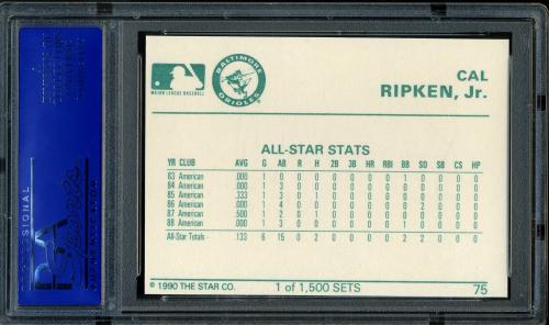 1990 Star Gold Edition #75 Cal Ripken Jr. PSA 10 #81318664 - Back