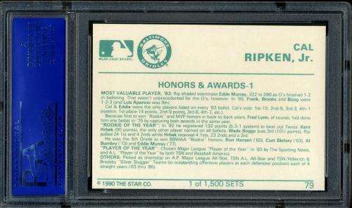 1990 Star Gold Edition #79 Cal Ripken Jr. PSA 10 #81318670 - Back
