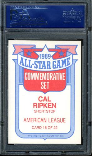 1990 Topps Glossy All-Stars #16 Cal Ripken PSA 10 #16266057 - Back