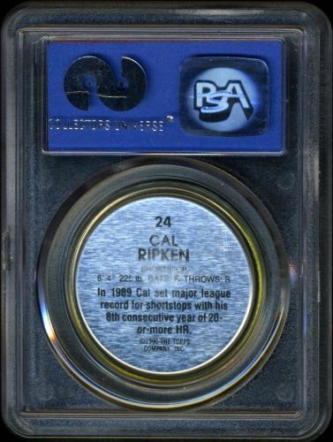 1990 Topps Coins #24 Cal Ripken PSA 10 #90629939 - Back