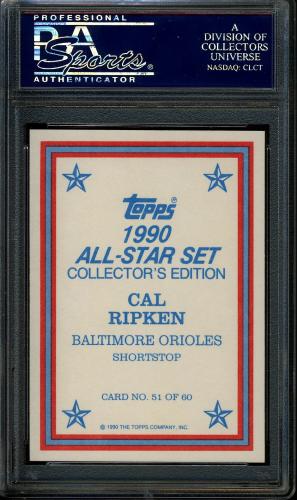 1990 Topps Glossy Send-Ins #51 Cal Ripken PSA 10 #22146908 - Back