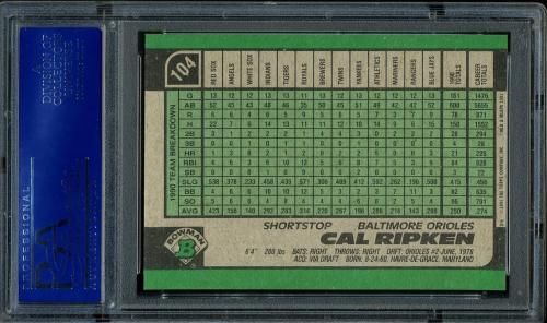 1991 Bowman #104 Cal Ripken PSA 10 #06487775 - Back