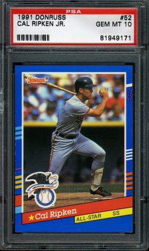 1991 Donruss #052 Cal Ripken AS [Period after INC - Border variation #2] PSA 10 #81949171