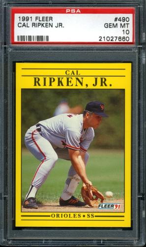 1991 Fleer #490 Cal Ripken [Cropping variation #2] PSA 10 #21027660