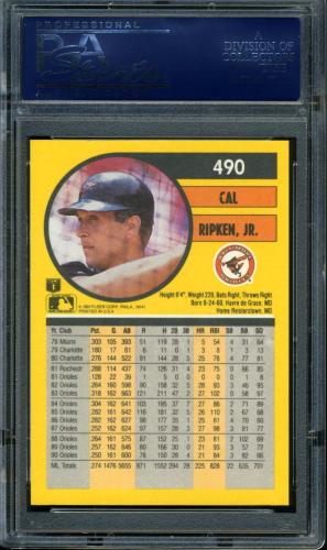 1991 Fleer #490 Cal Ripken [Cropping variation #2] PSA 10 #21027660 - Back