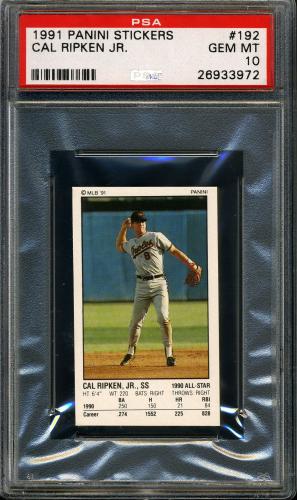 1991 Panini Stickers #192 Cal Ripken PSA 10 #26933972