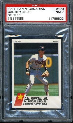 1991 Panini French Stickers #170 Cal Ripken PSA 7 #11788833