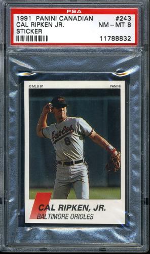 1991 Panini French Stickers #243 Cal Ripken PSA 8 #11788832