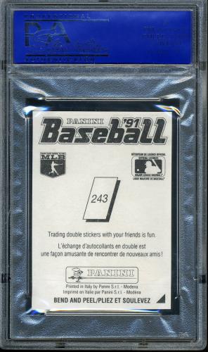 1991 Panini French Stickers #243 Cal Ripken PSA 8 #11788832 - Back