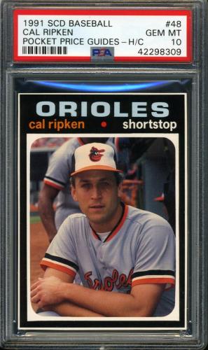 1991 SCD Baseball Card Price Guide Pocket Price Guides #48 Cal Ripken Jr. PSA 10 #42298309