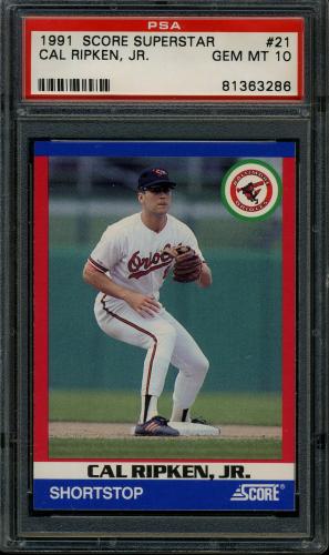 1991 Score 100 Superstars #21 Cal Ripken PSA 10 #81363286