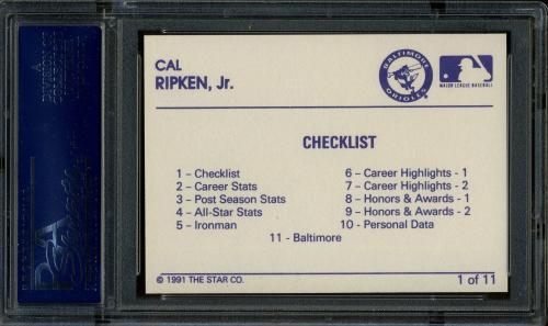 1991 Star #01 Cal Ripken Jr. PSA 10 #22091527 - Back