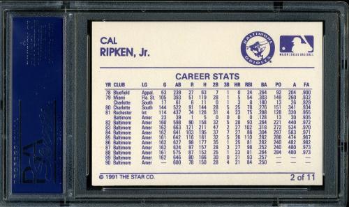 1991 Star #02 Cal Ripken Jr. PSA 10 #19617521 - Back
