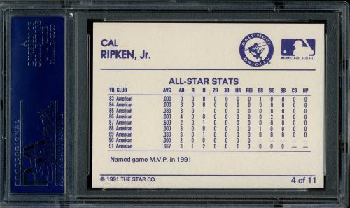 1991 Star #04 Cal Ripken Jr. PSA 9 #20053201 - Back