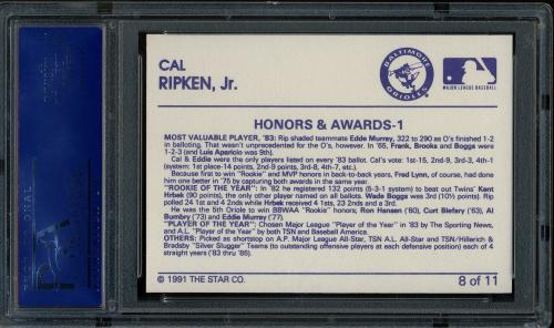1991 Star #08 Cal Ripken Jr. PSA 10 #14783929 - Back