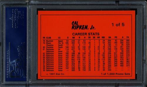 1991 Star Cal Ripken Promo Set #1 Cal Ripken Jr. PSA 10 #21542471 - Back