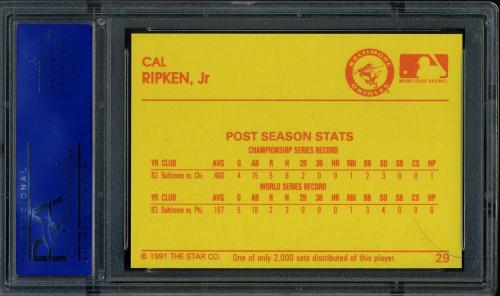 1991 Star Diamond Series #29 Cal Ripken Jr. PSA 10 #11786509 - Back