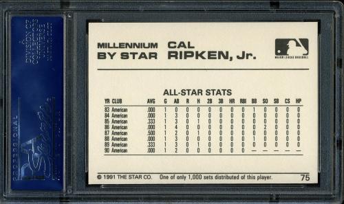 1991 Star Millennium Edition #75 Cal Ripken Jr. PSA 10 #16823905 - Back