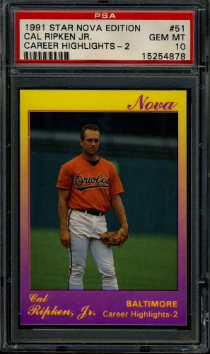 1991 Star Nova Edition #51 Cal Ripken Jr. PSA 10 #15254878
