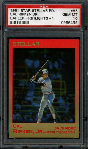 1991 Star Stellar Edition #86 Cal Ripken Jr. PSA 10 #10996499