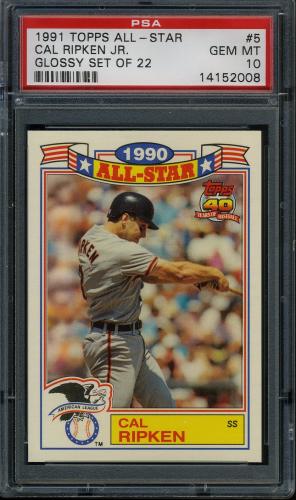 1991 Topps Glossy All-Stars #5 Cal Ripken Jr PSA 10 #14152008
