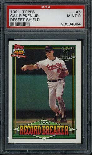 1991 Topps Desert Shield #005 Cal Ripken PSA 9 #90504084