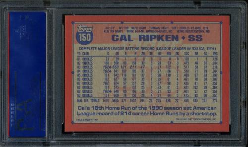 1991 Topps Desert Shield #150 Cal Ripken PSA 10 #12514423 - Back