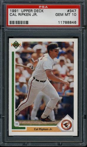1991 Upper Deck #347 Cal Ripken [1991-style hologram (used for many 1991 UD products)] PSA 10 #11788846