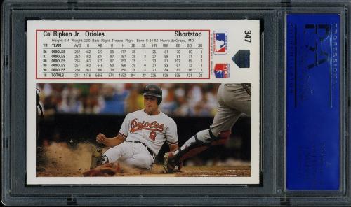 1991 Upper Deck #347 Cal Ripken [1991-style hologram (used for many 1991 UD products)] PSA 10 #11788846 - Back