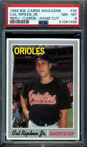 1992 Baseball Cards Magazine Repli-cards #34 Cal Ripken Jr. PSA 8 #51067496